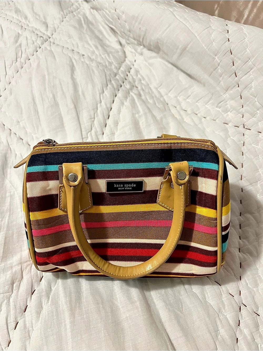 Kate Spade Striped Satchel in Multicolor